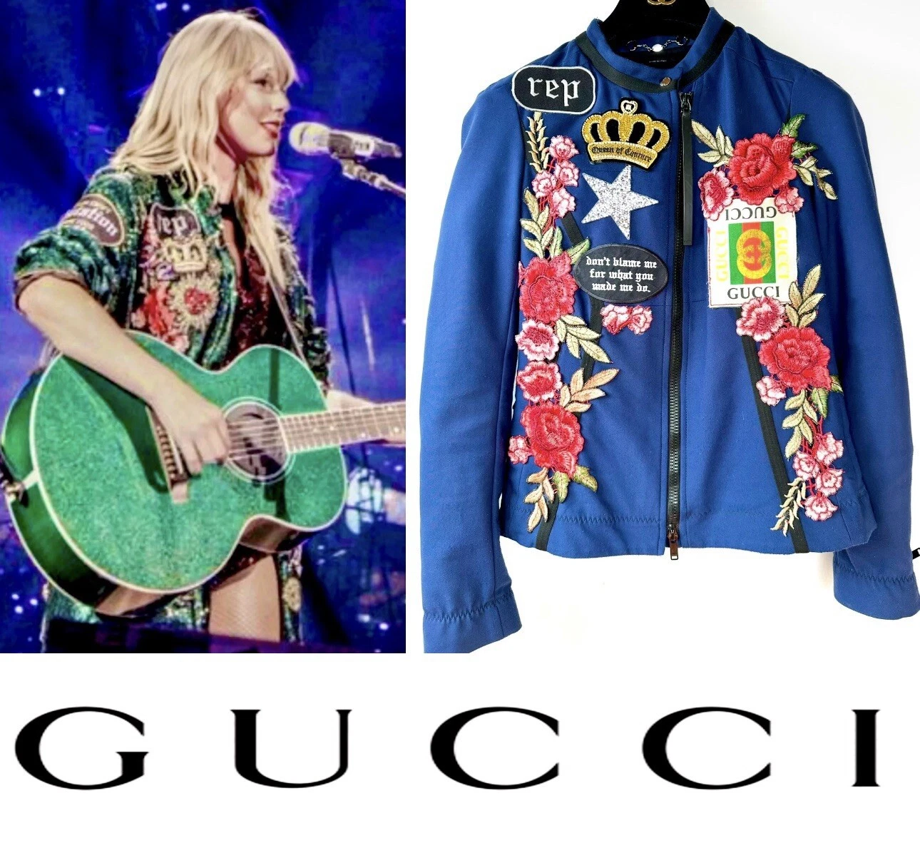 Veste patch serpent Gucci Taylor Swift réputation merch 38 40 2 4 6 Etas Tour S M