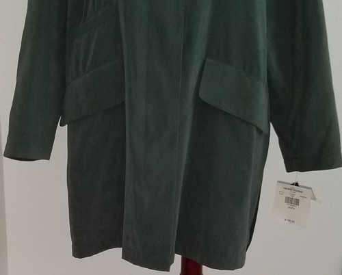 NWT Valerie Stevens Green Microfiber Coat Size 6 Zip Out Lining Retail $135 - Picture 3 of 10