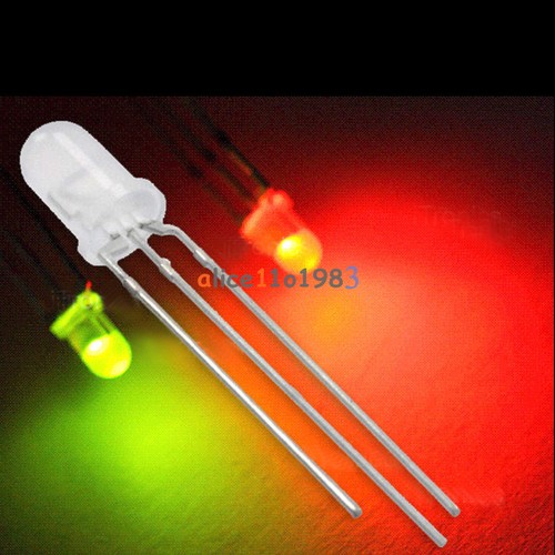 20pcs 5mm Dual Bi-Color Red/Green 3-Pin Diffused Common Cathode LED Diode Lamp - Picture 1 of 4