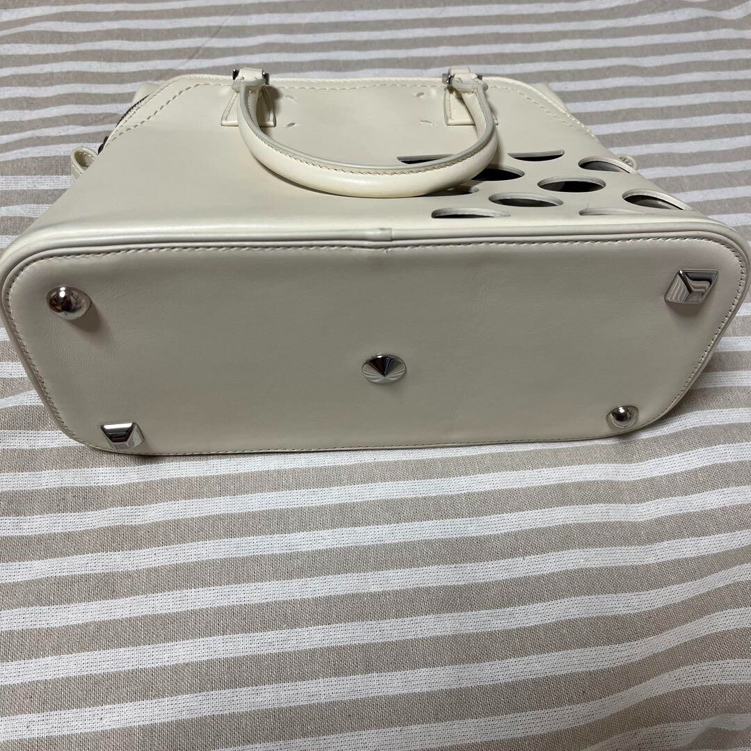 Maison Margiela MINI 5AC Hole Punch Leather Bag White