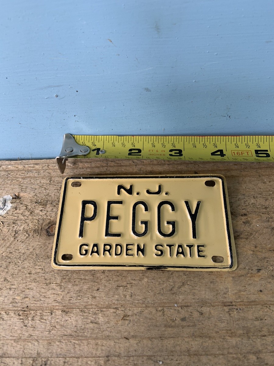 Old School JERSEY Bike License Plate- “ PEGGY ”-SCHWINN Stingray,Mongoose  BMX