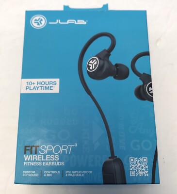 JLab Audio - Fit Sport Fitness Earbuds Wireless In-Ear Headphones - Black