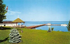 Bayfield Wisconsin~City Park & Harbor~Big Boats at Dock~Summer House~1956 PC