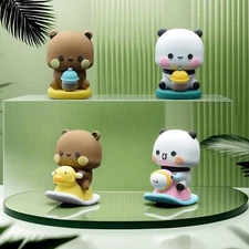 4PCS Bubu Dudu Bears Cute Cartoon Figure Desktop Decoration Ornament, Cute Em...