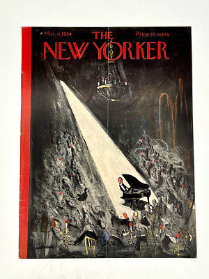 March 6, 1954 New Yorker Pianist playing piano for huge number of audience