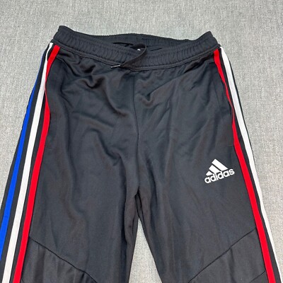 Adidas Track Pants Mens Small Blue Tapered 3 Strips Multicolor