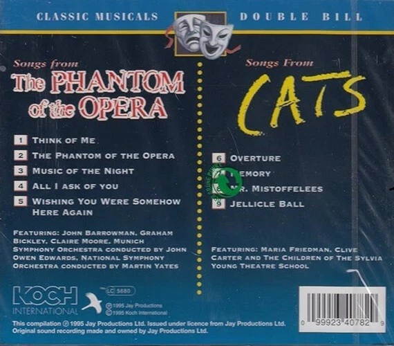 Various - Songs from The Phantom of the Opera/Cats CD Musicals Webber VGC LOOK!! - Изображение 2 из 2