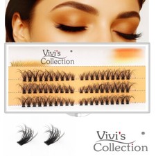 Cluster Lashes Wispy Natural Cat Eye C Curl 3D Full Fluffy Individual Eyelashes
