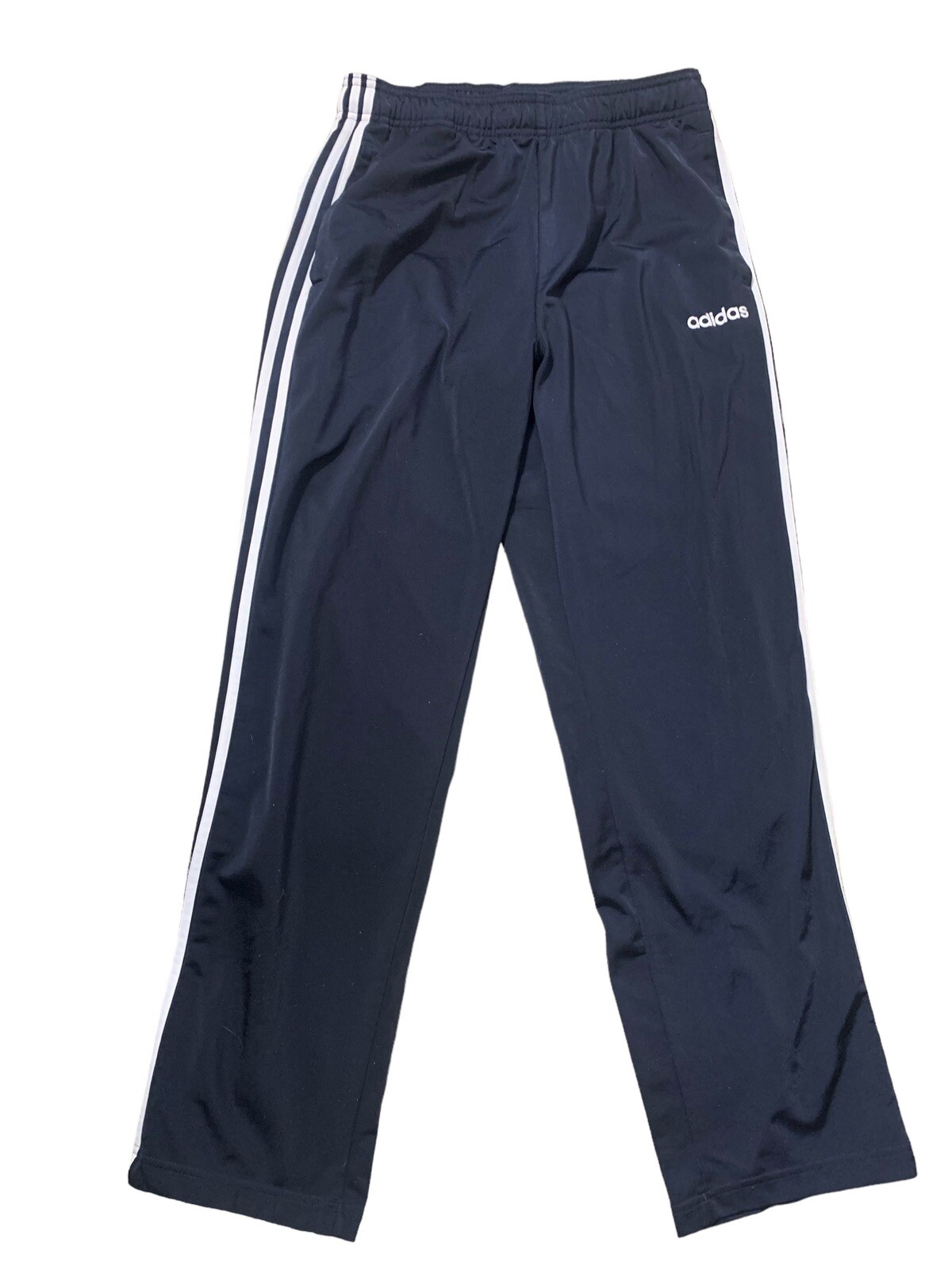 Adidas Mens Navy Joggers Size L with Pockets and Elastic Waistband-image