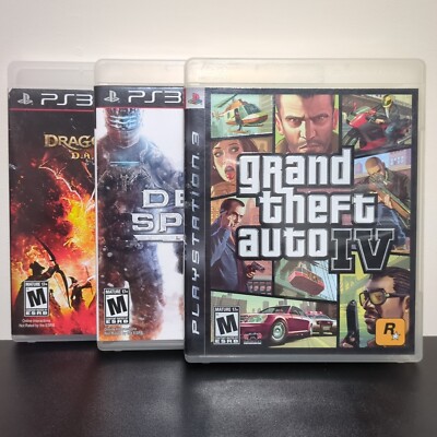 PS3 GAME LOT GTA IV, Dead Space 3 LE, Dragon's Dogma Dark Arisen