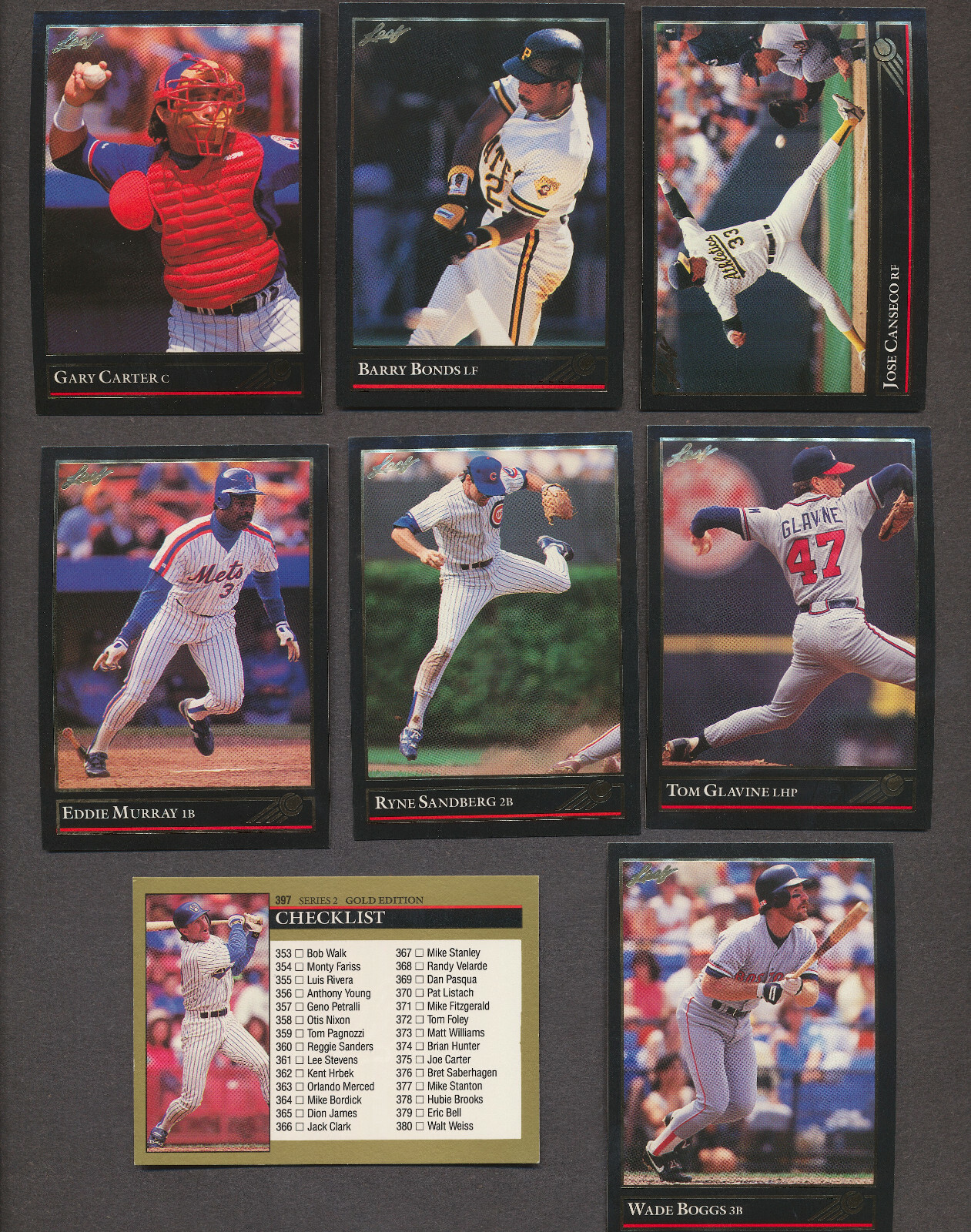 1992 Leaf Black Gold (You Pick) Stars, Favorite Player/Team  ( 261-528 )
