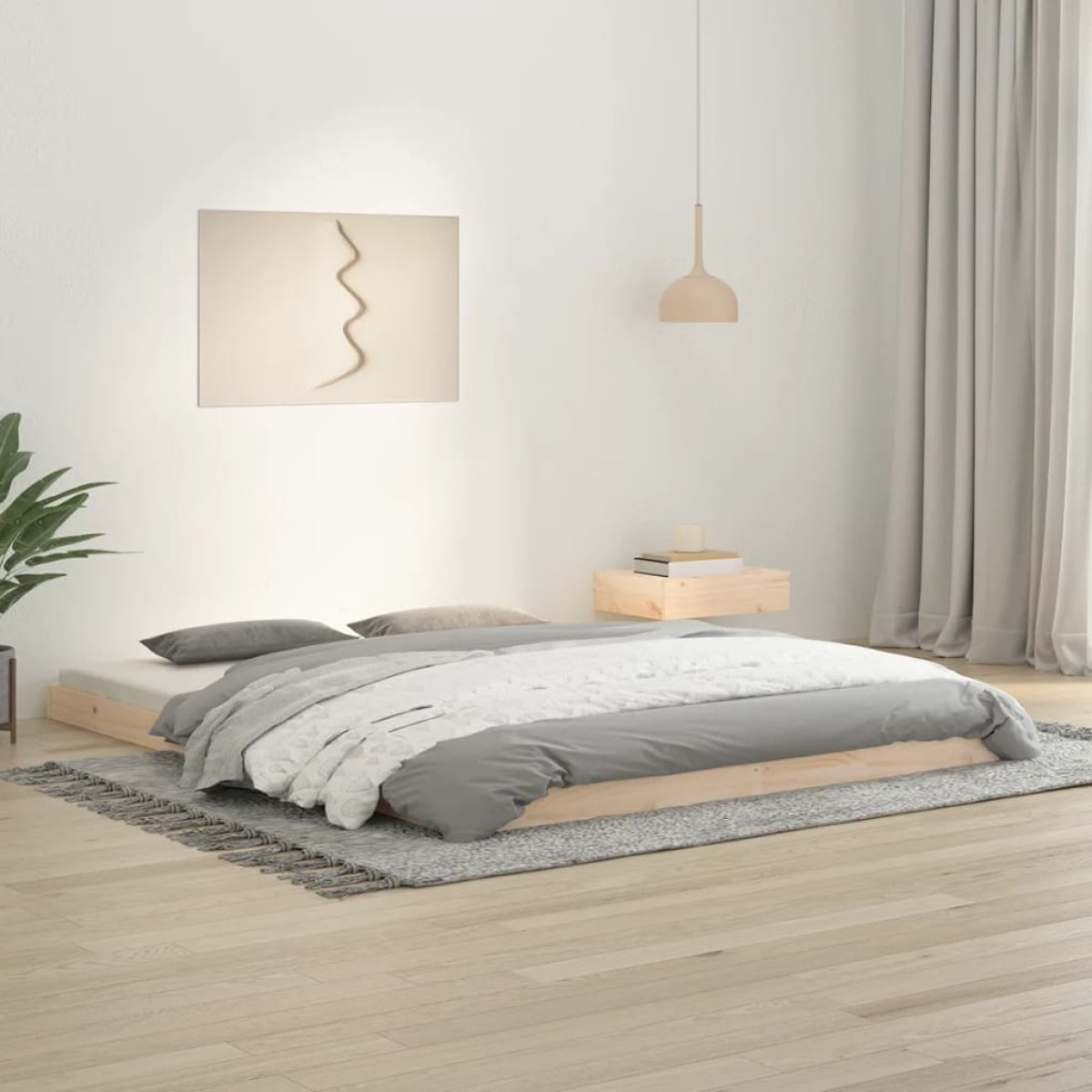 B&Q -  Bed Frame Without Mattress 160X200 Cm Solid Wood Pine - Image 2
