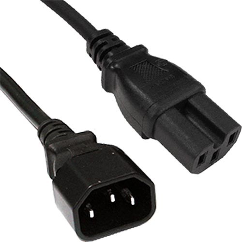 Cablenet 1m C14 - C15 Hot Condition Black H05RR-F 0.75mm Power Lead