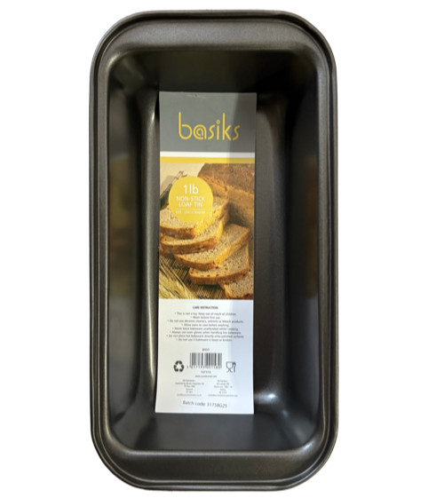 basiks Non-Stick Steel Loaf Bread Cake Baking Kitchen Oven Pan Tin Tray 1Lb