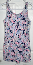 Lilly Pulitzer Cady Romper Girls Size XL 12-14 100 Cotton Slub Beachy Colorful
