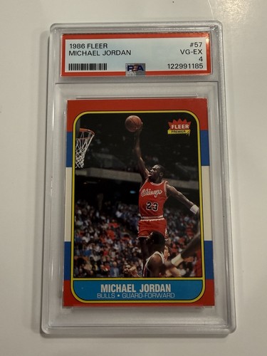 1986 FLEER #57 MICHAEL JORDAN PSA 4 Rookie Card RC