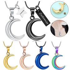 Moon Urn Necklace for Ashes Cremation Memorial Lockets Necklaces Ashes Holder