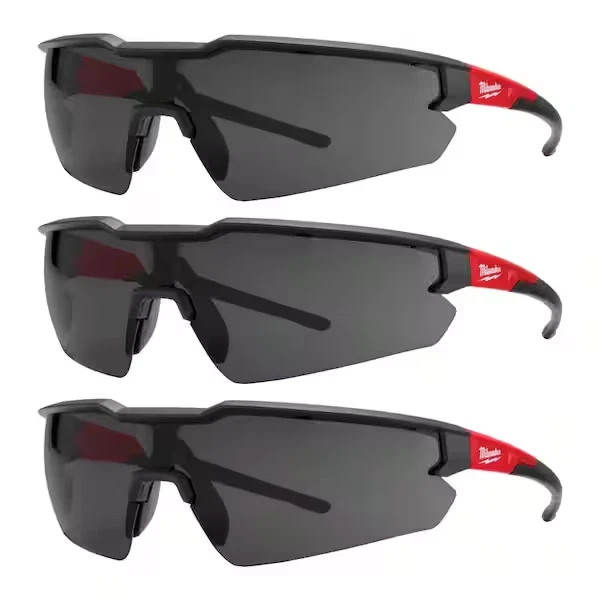 3-Pack Milwaukee Tinted Safety Glasses Anti-Scratch, Hard Coat Protects Lenses