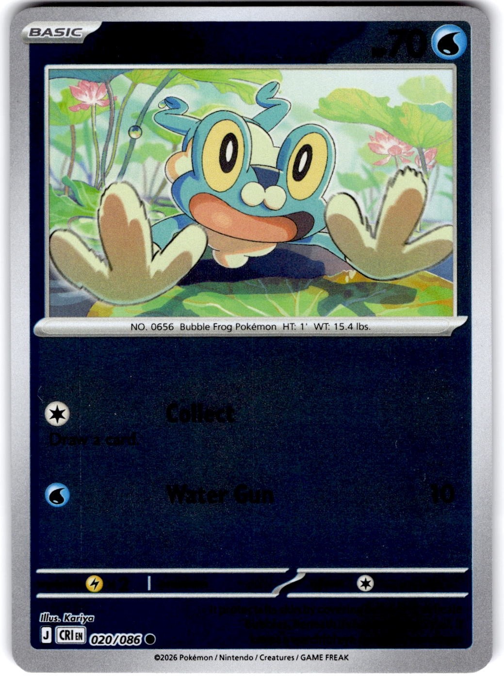 Pokemon Froakie Chaos Rising 20/86 Reverse Holo Near Mint English