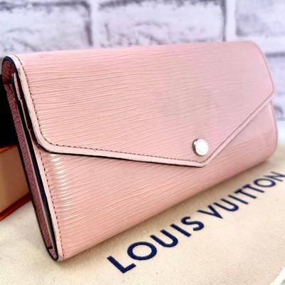 LOUIS VUITTON Epi Long Wallet M61394 Portefeuille Sarah Rose Clair Leder Rosa
