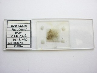 Vintage Microscope Slide. Petrology. Volcanic Ash from Iceland by V.J.Diss