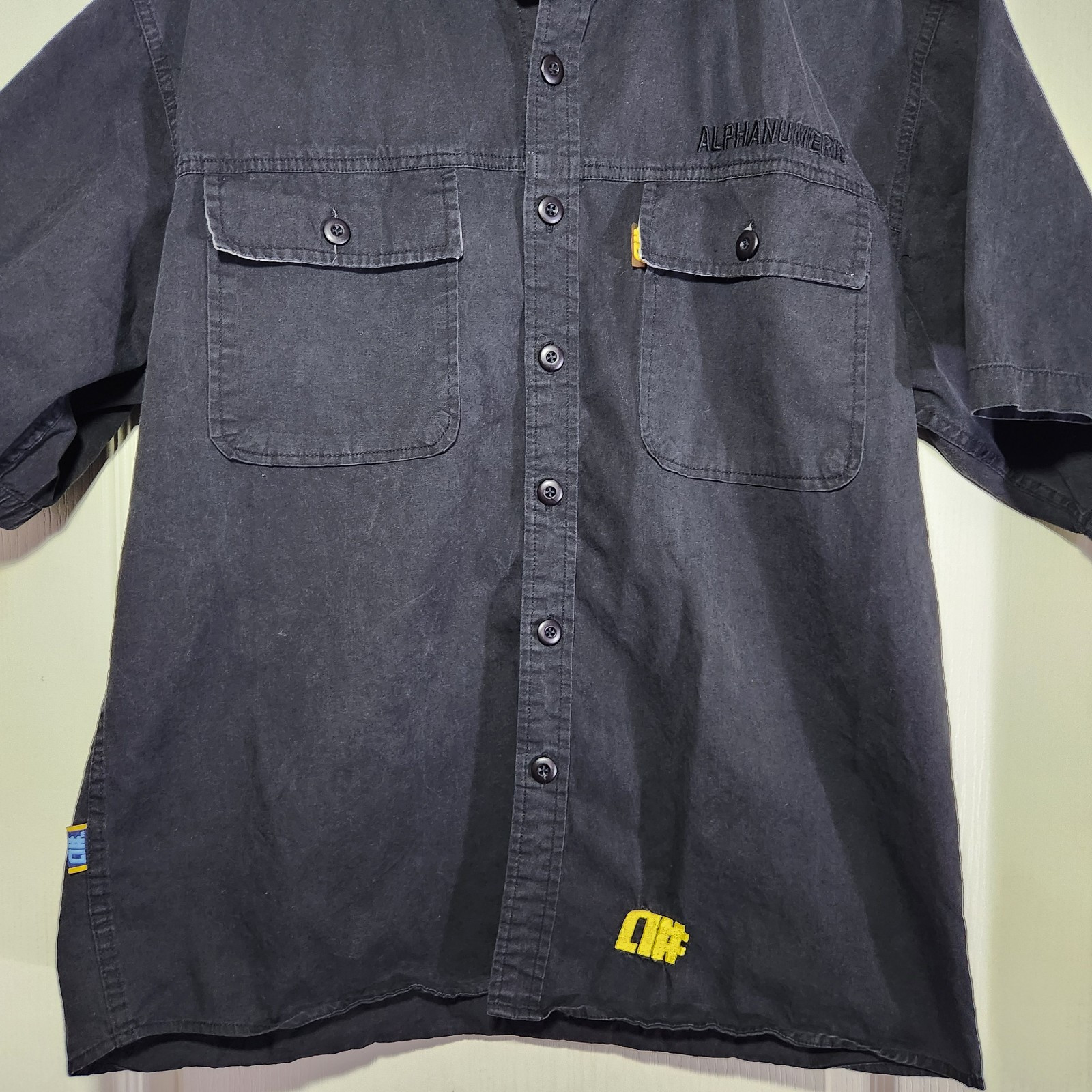 ALPHANUMERIC Men's Black Button Down Short Sleeve… - image 3