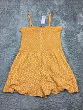 Wild Fable Romper Tank Womens Size XL Orange White Floral Print