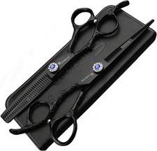 High Hardness Steel 6" Left-Handed Scissors Set - Straight Thinning Shears