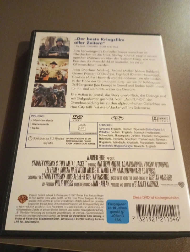 Full Metal Jacket von Stanley Kubrick | DVD | Zustand sehr gut - Bild 3 von 4