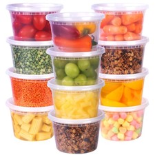 Galashield Deli Containers with Lids 16 oz. 24 Sets Plastic Deli Cups Soup ...