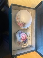 Boxed Aynsley milk and sugar