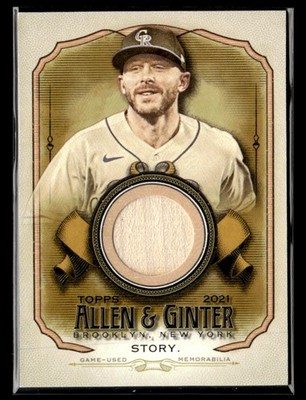 2021 Topps Allen & Ginter #AGA-TS Trevor Story bat card Colorado Rockies