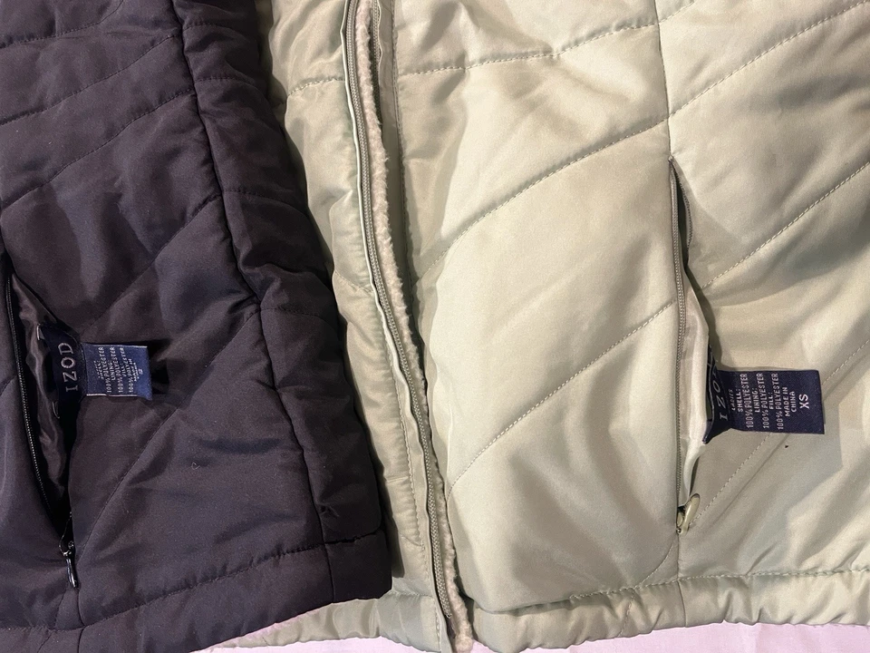 Chalecos polar para mujer Izod - Lote de dos - Talla mediana - Verde claro y negro Foto 3 de 3