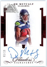 DK Metcalf 2019 Panini Flawless Signatures Ruby Rookie Auto Card #FR-DK 01/15