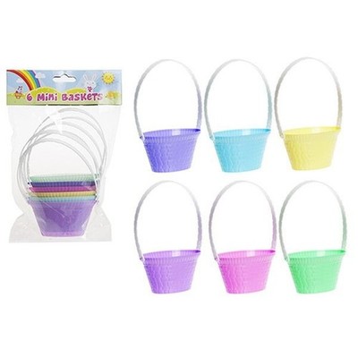 1 Stück Ostereiersuche 6 Stück 4 Zoll Mini Pastell Sommer Korb in PP-Beutel 
