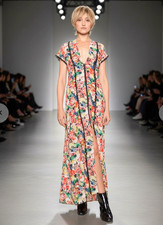 $699 GUNNI MAPLE SILK MAXI DRESS 12 as new