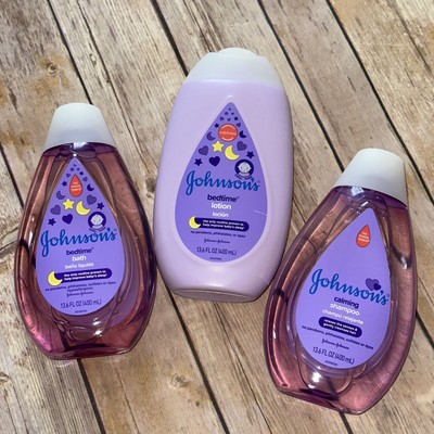 Johnsons Baby Bedtime Routine Set Bath, Shampoo & Baby Lotion 13.6 Fl Oz Bottles