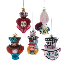 Kurt Adler Noble Gems™ Glass Alice Characters Ornaments, 5-Piece Set NB1853SET