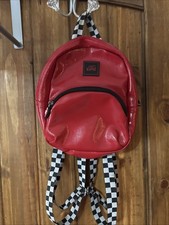 VANS IT Edition Red mini Backpack with Checker Pattern and Adjustable Straps