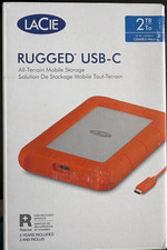 New Sealed LaCie Rugged USB-C 2TB Portable External Hard Drive STFR2000800
