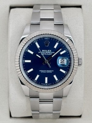 2026 Rolex Datejust 41mm 126334 Stainless Steel Oyster Bright Blue Dial