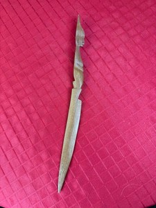 VTG Collectible Human Figure African Tribal Art Carved Wood Retro Letter Opener