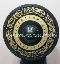 24" Viking Wooden Shield Cosplay Viking Heavy Metal Christmas Handmade Shield