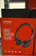 Mpow PA071A Wired On-Ear Headband Computer Headset w/ Boom Mic, Black