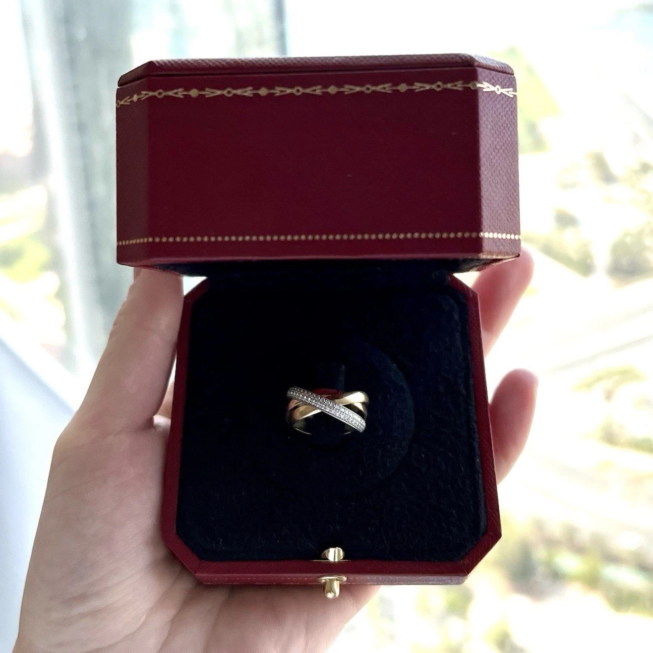 Cartier 18ct Cartier Trinity Diamond Ring   Size  J 1/2 w/ Box