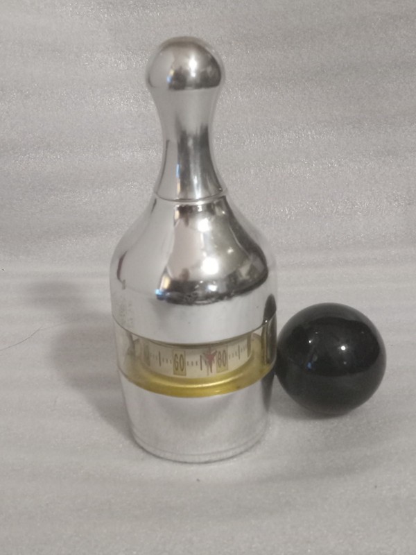 BOWLING BALL AND BOWLING PIN CHROME THERMOMETER