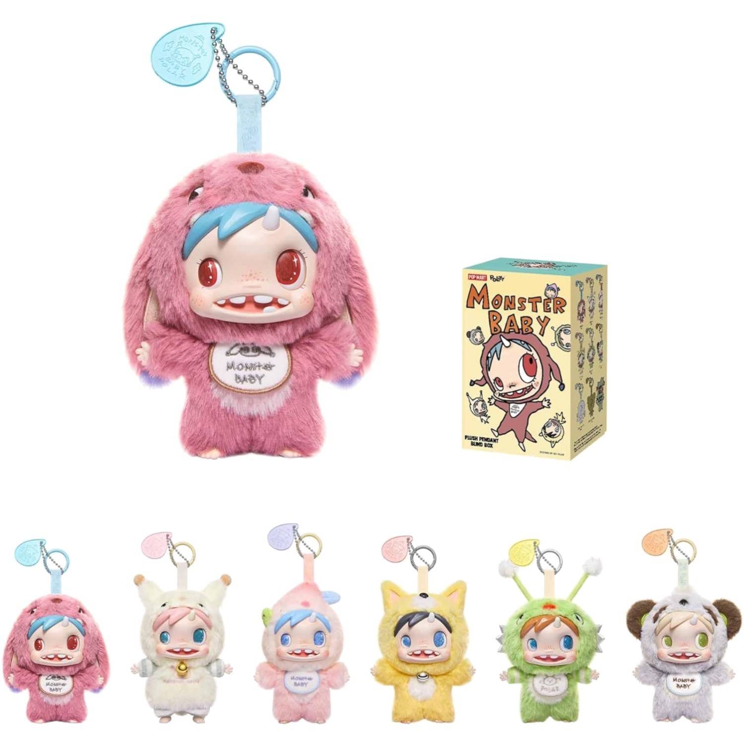 POLAR-Monster Baby Collection Series Plush Pendant Ver.1 Blind Box, Collectib...