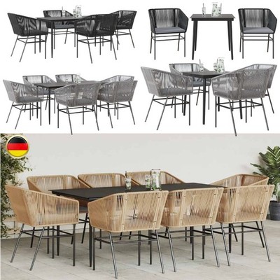 3/5/7/9-tlg. Garten Essgruppe mit Kissen Gartenmöbel Sitzgruppe Garten Terrasse 