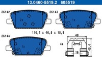 Bremsbelagsatz Scheibenbremse ATE 13.0460-5519.2 FüR Hyundai Santa FE 4 TM TMA