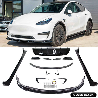 FOR TESLA MODEL Y 2020-2024 FAST STYLE GLOSSY BLACK ABS FULL BODY KIT AEROKIT